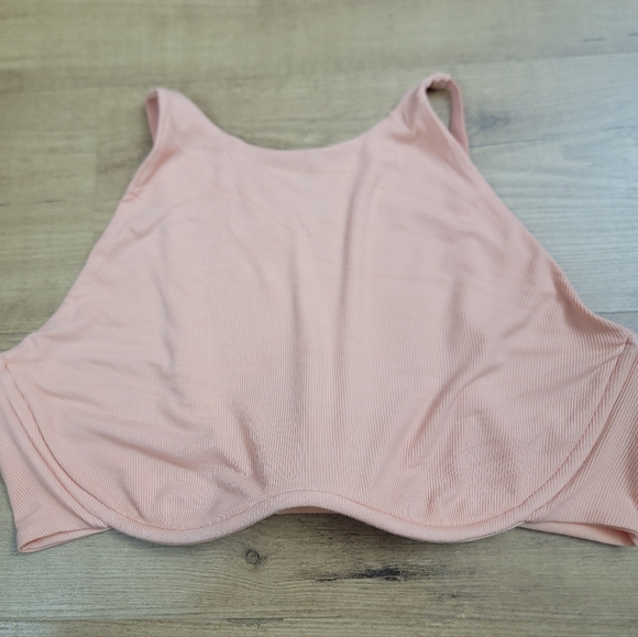 SKIMS Peach Soft Lounge Underwire High Neck Ribbed Bra - Picture 8 of 9